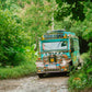 Keelooma's jeepney arriving along a jungle track at Kaseledan Farm in northern El Nido, Palawan